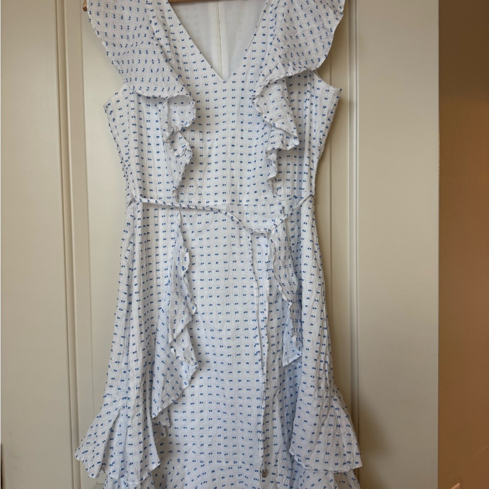 Tommy Hilfiger White and Blue Mini Dress